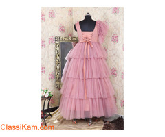 Shop Onion Pink Ruffled Gown Online