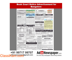 Find Court Notice Advertisement for Bangalore