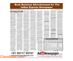 Find Business Ads for The Indian Express Newspaper