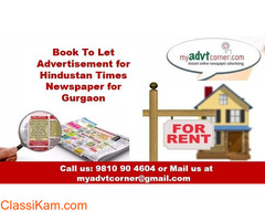 Get HT Gurgaon To Let Classified Advertisement