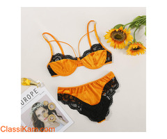 High Quality Ladies Strappy Band Lace Bikini Floral Lingerie