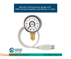 Bourdon tube pressure gauge with USB interface