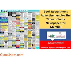 Publish Recruitment Ad in TOI Newspaper for Mumbai