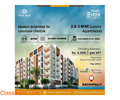 2 and 3bhk flats for sale in bachupally | Sujay infra