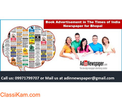 Times of India Bhopal Classified Advertisement Rates