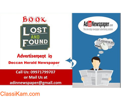 Deccan Herald Lost and Found Classified Ad Rates