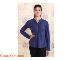 Buy Navy Blue Formal Shirt for Women Online