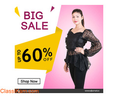 Shop Black Net Crop Top for Ladies Online