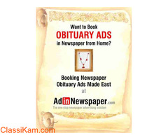 Get Obituary Newspaper Advertisement Rates Online