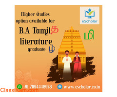 Higher studies option available for B.A Tamil literature graduate