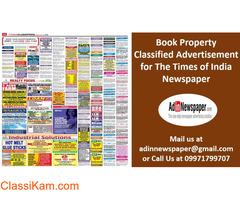 Get Times of India Property Classified Ad Rates Online