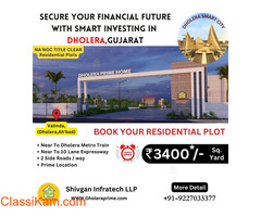 Residential Plots sale in Dholera Just 3500 per Sq yard