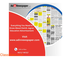 Get Dainik Jagran Education Classified Advertisement