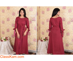 Buy Vine Polka Dots Maxi Dress for Ladies online