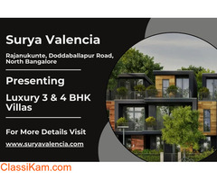 Surya Valencia - Luxurious 3 & 4 BHK Villas in North Bangalore